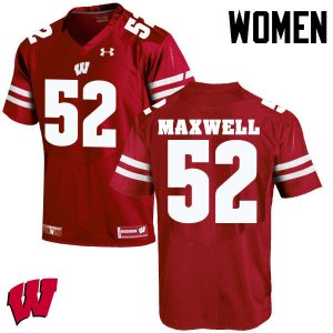 Women's Wisconsin Badgers NCAA #52 Jacob Maxwell Red Authentic Under Armour Stitched College Football Jersey UQ31P62WQ